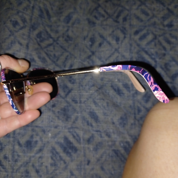 Vera Bradley Pink and Blue Sunglasses & Case